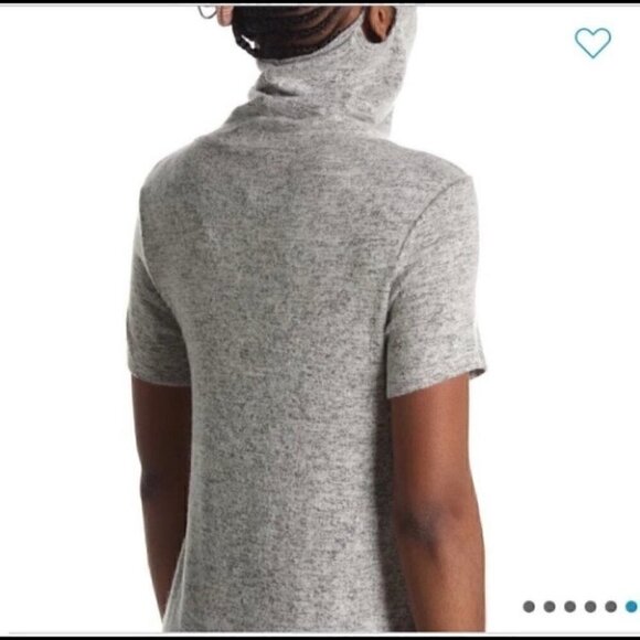 BOBEAU Gray Cowl Neck Built-In Face Mask Sweater  Dress Size XS - Picture 3 of 8